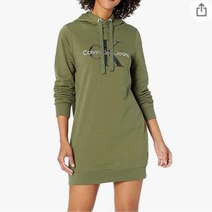 Calvin Klein Jeans Women's Sneaker Dress in white